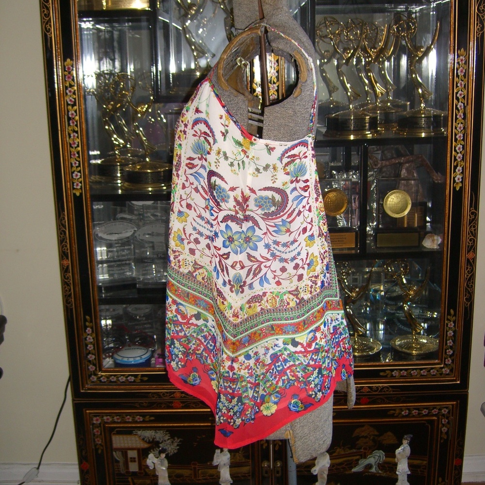 COLLECTIVE CONCEPTS MULTI-COLOR PRINT CAMISOLE TOP - Picture 4 of 4